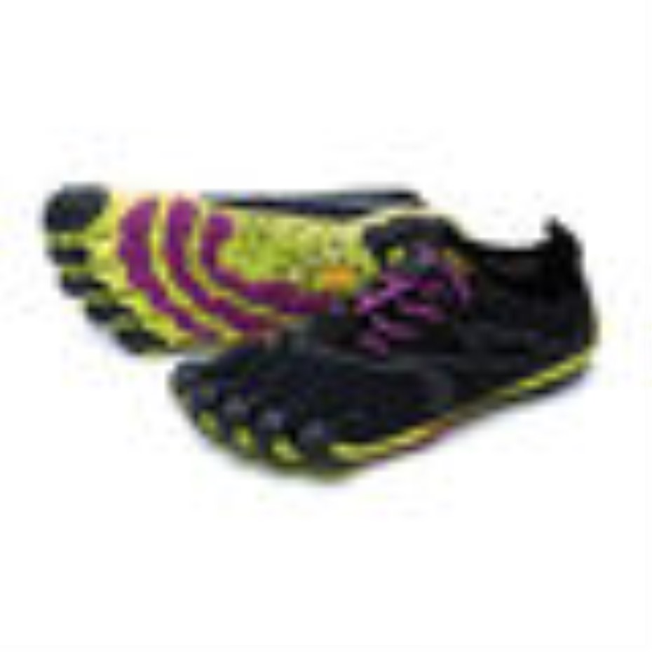 Siyah-sarı-mor Vibram V-run Kadın