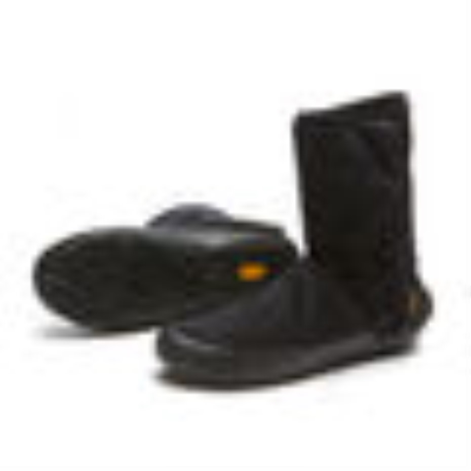 Siyah Furoshiki Doğu Gezgin Klasik Shearling Orta çizme Vibram