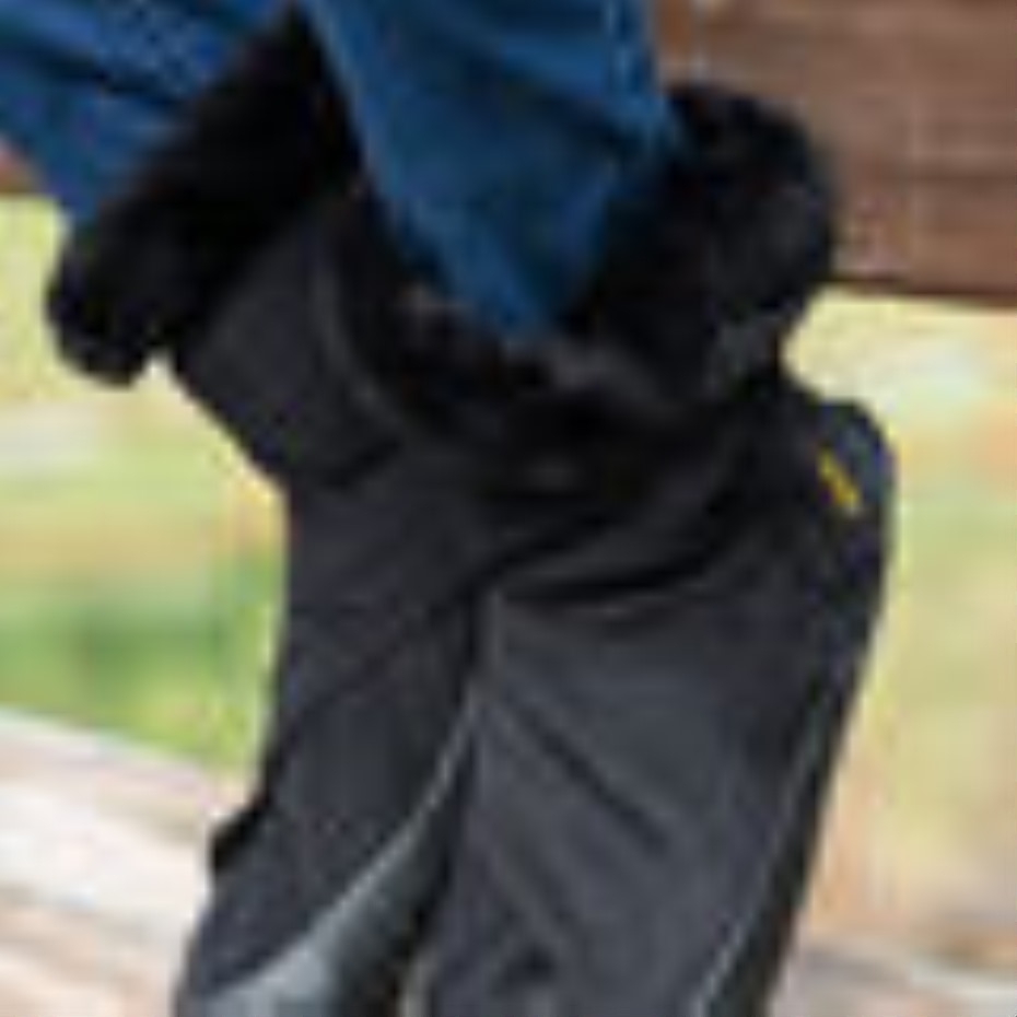 Siyah Furoshiki Doğu Gezgin Klasik Shearling Orta çizme Vibram