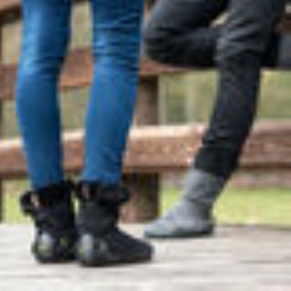 Siyah Furoshiki Doğu Gezgin Klasik Shearling Orta çizme Vibram